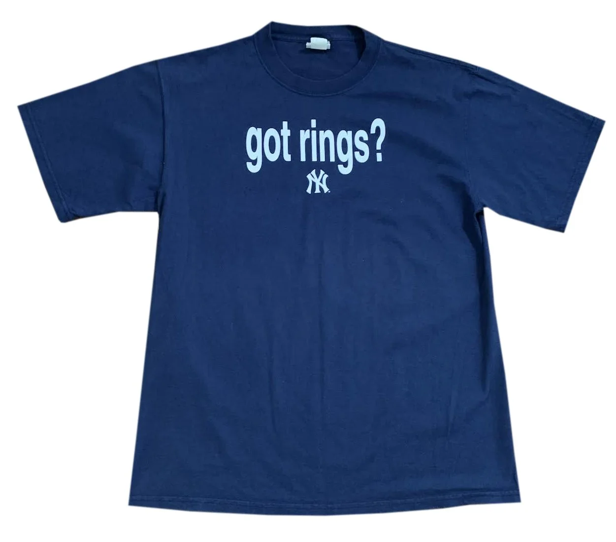 トップス 00s NewYork Yankees got rings? tee NWT NEW YORK YANKEES MLB GOT RINGS WORLD SERIES RED SOX BLUE